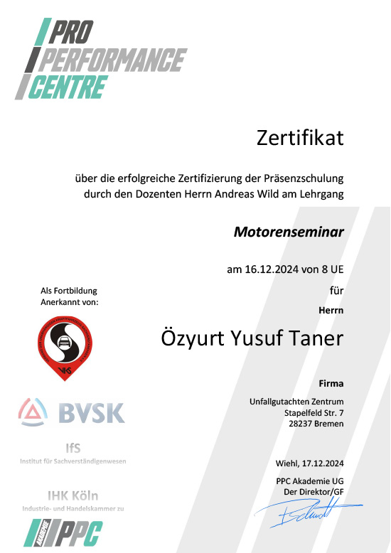 Pro Performance Centre Motorenseminar