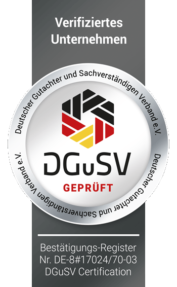 DGuSV geprüft — verifiziertes Unternehmen, Bestätigungs-Register Nr. DE-8#17024/70-03